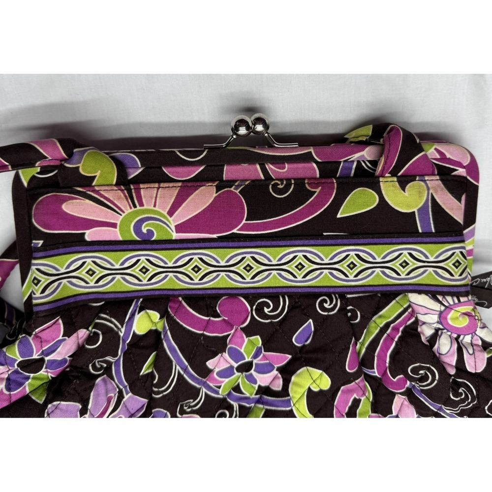 Vera Bradley Alice Loves‎ Me Purple Punch Kiss Lock Purse Bag Quilted Retired - Picture 5 of 14